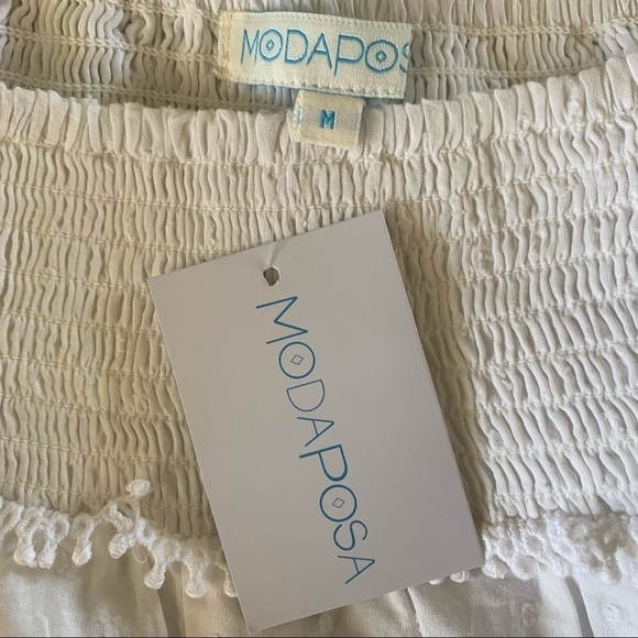 MODAPOSA NWT Catania White 100% Cotton Shorts with Ribbon Details Size Medium - Picture 8 of 12